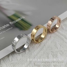 Designer Fashion LOVE New High Version Carter Ring Classic Titanium Steel Crescent Slot Six Pin Couple Wedding