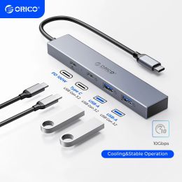 Hubs ORICO USB 3.2 10GBPS TypeC Hub Compatible With PD100W SD TF Splitter OTG Adapter Suitable For PC Macbook Computer Accessories