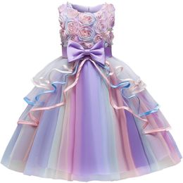 Flower Girl Dress Kids Ruffles Lace Party Wedding Dresses