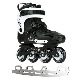 Boots 2021 New Inline Pvc Roller Skates 2 in 1 Unisex Professional Skating Shoes Patines Slide Free Black White Skates 3544