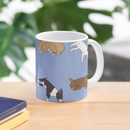 Lazy Bull Terrier - Blue Coffee Mug Aesthetic Cups For 240418
