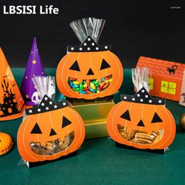 Gift Wrap LBSISI Life 40pcs Pumpkin Decoration Bags For Candy Cookie Nougat Chocolate Packaging Halloween Festival Party Favours