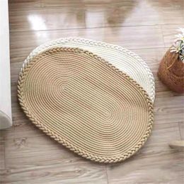 Carpets Hand-Woven Floor Mats Simple Cotton Linen Jute Mat Rug Doormat Eco-friendly Non-slip Rugs Cushion Entrance Carpet For Bedroom