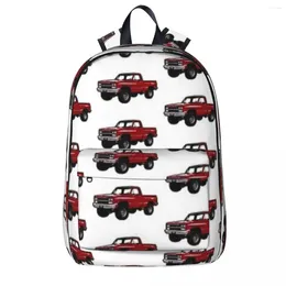 Backpack Deep Red 80s 4x4 C Truck Backpacks Boy Girl Bookbag Students School Bags Cartoon Kids Rucksack Travel Shoulder Bag