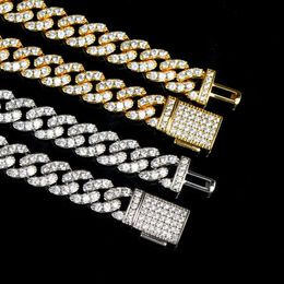 Pass Diamond Test 9mm Vvs Moissanite Diamond Cuban Link Chain Hip Hop Necklace 925 Sterling Silver Jewelry