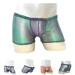 Underpants Brand Low-waist Male Panties Gauze Transparent Men's Trunk Breathable Sexy Colour Change Boxer Men Underwear ZJH0830