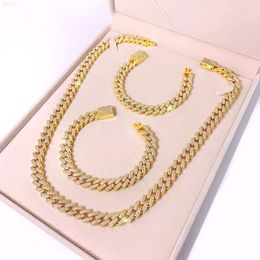 Ins Hot Sale Hip Hop Jewelry Set Excellentr Quality Cuban Chain Necklace Ankle Set Bracelet for Women