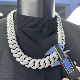 2024 Latest Design Fine Jewellery Hiphop Style 925 Sterling Silver Vvs Moissanite Necklace 22mm Iced Out Cuban Link Chain for Men
