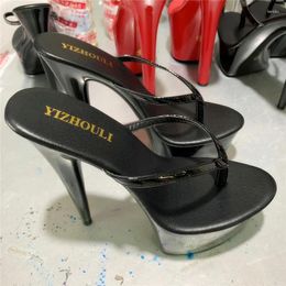 Dance Shoes Summer Fashion 15-17-20cm High Princess Flip-flops Sexy Nightclub Heels PU Material Pole Dancing