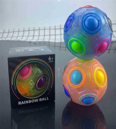 7CM Stress Sensory Rainbow Ball Decompression Finger Puzzle Toys Rotatable Glow in the Dark Fluorescent 12 Hole Magic Ball Box Pac9422126