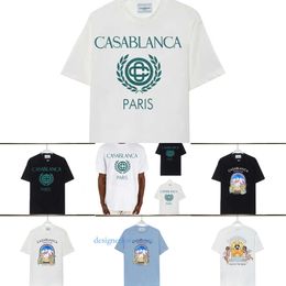 Casablanc T shirt Mens Designer Shirt Workout Shirts for Men Oversized Tee Cotton Rhude Tshirts Vintage Short Sleeve US Size Man Clothe