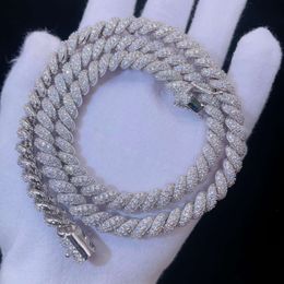Luxury Jewelry 8mm Iced Chain Pass Diamond Tester Sterling Silver 925 Vvs Diamond Cuban Link Chain