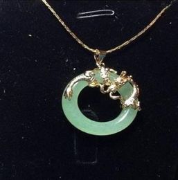 Pure jade dragon phoenix pendant necklaceltltlt 0123457079606