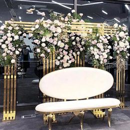 Party Decoration High Quality Wedding Backdrop Gold Metal Square Arch Ballon Flower Wall Stand AB0703