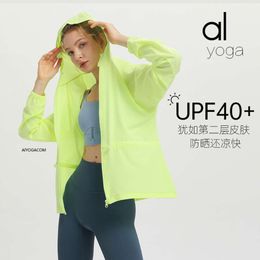 Desginer Yoga Jacket Top Shirt Clothe Short Woman Hoodie Originsports Jacket Hooded Cardigan Sun Protection Suit Fitness Long Sleeved Female
