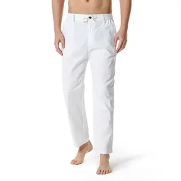 Men's Pants Men Casual Lightweight Cotton Drawstring Elastic Waist Loose Home Man Y2k Clothing Gym Work Trousers Pantalones Streetwear
