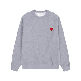 Spring and Autumn 2024 New Products Women's Crew Neck Hoodie Sweater Pullover Shoulder Retro Simple Heart Pattern Embroidered Loose Men's Sports Top