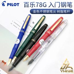 Pens PILOT Fountain Pen Original 78G+ Lridium Ink Pen School Practice Calligraphy Office Accessories Con40 Converter 1Pcs