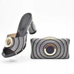 Dress Shoes Doershow Beautiful Italian And Bag Sets For Evening Party With Stones Leather Handbags Match Bags! SJG1-13