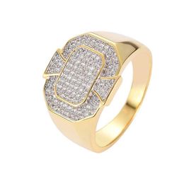 New Hip Hop Men's Rings Aaa Premium Diamond Geometric Rings Bling S925 Silver Jewellery Ring