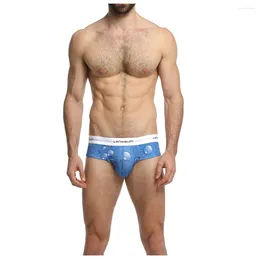 Underpants Sexy Men's Gay Underwear Comfortable Dot Print Male Mid-Waist Breathable Panties Cueca Masculina