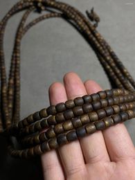 Strand Natural Hainan Yingge Agarwood Old-Styled Bead Lvqi Nan 108 Pieces Buddha Rosary Multi-Circle Bracelet Barrel Beads Female