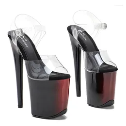 Dance Shoes Leecabe Black With RED Style High Heel Sandals 20cm Sexy Model Pole Dancing