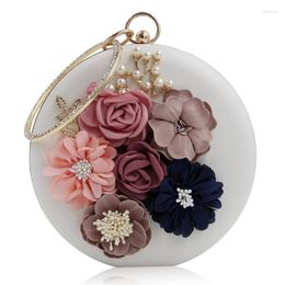 Shoulder Bags X5XA Chic Women Evening Bag Round Flower Dinner Party Wedding Clutch Handbag