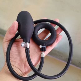 New Inflate Penis Rings Cock Ring Dick Erection Pump sexy Toys For Men Exotic Accessories Adult Male Masturbation Tools