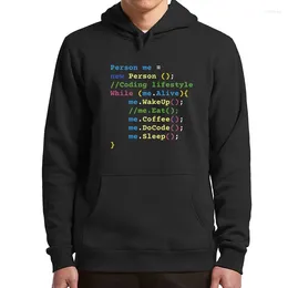 Men's Hoodies Funny Programmer JavaScript Coding Computer Code Nerd Geek Gift Pullover Unisex Casual Soft Hooded Sweatshirt