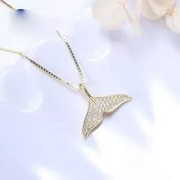 Pendants Pure Silver Colour Han Edition Mermaid Box Seed Pendant Necklace Female Dolphin Tail Collarbone Chain