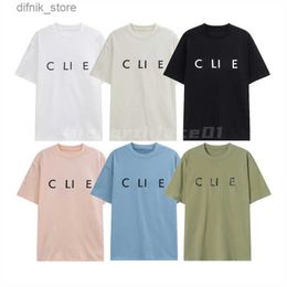 Men's T-Shirts Luxury Summer Mens T Shirt Classic Letter Printing Round Neck Short Slve Couple Breathable T-shirt Casual Fashion Top Y240420