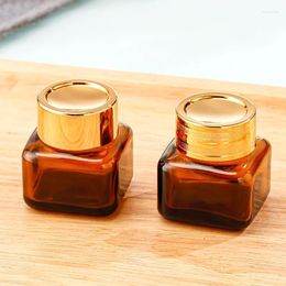 Storage Bottles 100Pcs 20g Empty Cream Jar High-end Glass Eye Bottle Brown Face Skin Care Mini Cosmetic Container Sample Travel Portable