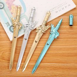 Pens 50pcs Creative Learning Stationery Cartoon Gel Pen Cute Student Anime Sword Pens Kawaii Wholesale Stationary Materiais Escolar