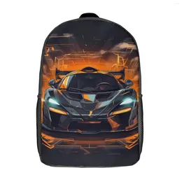 Backpack Fantastic Sports Car 2D Elements Cartoon Outdoor Backpacks Unisex Casual School Bags Design Pattern Rucksack