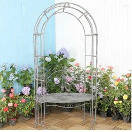 Party Decoration American Country Retro Ironwork With Seating Flowers Arch Garden Patio Plant Vine Climbing Frame Gardening