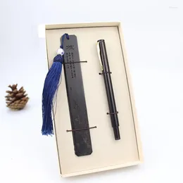 Creative Handmade Solid Wood Signature Pen & Blackwood Bookmark Gift Set Natural Colour Cilp Roller For Business Office