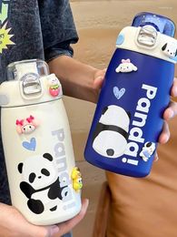 Water Bottles Panda Insulated Cup For Girls With High Aesthetic Value And Cute Level 316 Portable Double Mouth Students