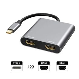 USB Tip C Hub-Çift 4K HD HDMI Uygun Şarj Portu USB-C Docking İstasyonu Adaptörü Desteği MacBook için çift ekran ekran