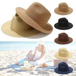 Berets Durable Fedora Hat High Quality Sun-proof Simple Straw UV Protection Foldable Unisex