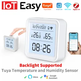 Control Zigbee Temperature Humidity Sensor Tuya Wifi App Remote Monitor for Smart Home Var Smartlife Workwith Alexa Google Assistant