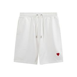 2024 summer new fitness shorts Y2K hip-hop pocket loose cotton shorts women's simple love embellishment Harajuku men's basketball casual shorts street wear