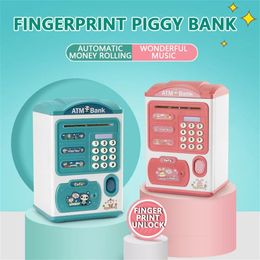 Electronic Bank Safe Box Money Boxes For Children Digital Coins Cash Saving Safe Deposit Large ATM Machine Toys Kids Gift 240411