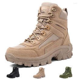 Fitness Shoes Men's Tactical Boots Army Men With Side Zipper Military Combat Outdoor Safety