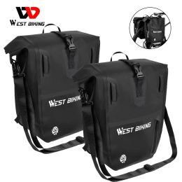 Bags West Biking Bicycle Trunk Bag Tpu 100% Waterproof Mtb Road Bike Panniers 25l Large Capacity Shoulder Bag Cycling Accessories