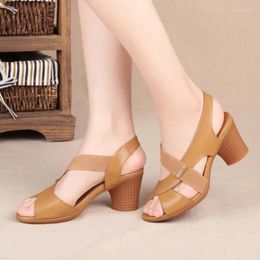 Sandals Women Summer PU Platform High Heels Sexy Thick Sandalias De Mujer Waterproof Shoes Ankle Strap Fish Mouth Footwear