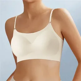 Yoga Outfit Women Seamless Bra Sexy Ice Silk Wireless Bralette Girl Push Up Lingerie Padded Brassiere Tube Top Female Beauty Back Underwear