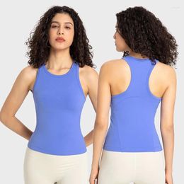 Active Shirts Tight Fit Waist-Length Racerback Tank Top Buttery-soft Feels Weightless Four-way Stretch Sleeveless Shirt Women Sports Vest