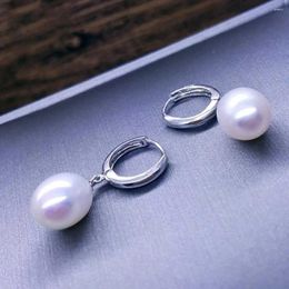 Dangle Earrings White Baroque Flawless Fresh Water Drop Pearl Pendant Party Unisex Ear Cuff Men Silver Art Chandelier Teens