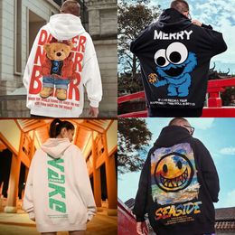 Graffiti China-chic Sweater 2024 New Men's Large Plush Coat Ins Super Hot Hip Hop Fashion Top